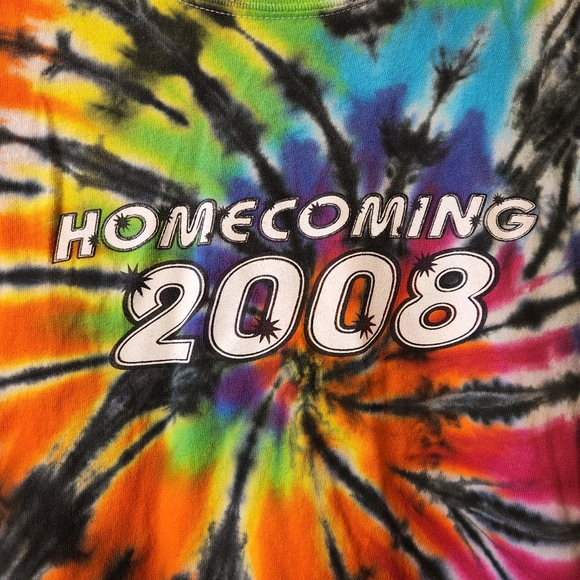 🌀 Vtg Y2K Homecoming 2008 Tie Dye Tee | Seniors | L 🎓 - Picture 3 of 6